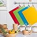 Metrical Poetry Flexible Plastic Cutting Board Mats Set, Food Grade Plastic Kitchen Cutting Mat With Food Icons and hanging hole, 15