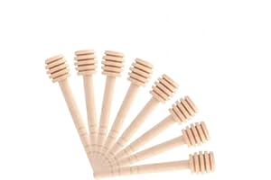 50Pcs/Set Household Wooden Portable Mini Jam Honey Dipper Jar Dispensing Collecting Stirring Rod Stick Mino Dispense Drizzle 