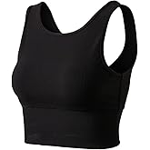 Workout Crop Tank Tops for Women Solid Comfort Sleeveless Shirts for Casual Sports Fitness Yoga Reversible Ribbed Tops