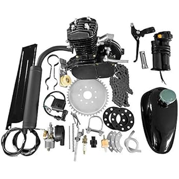 MOTOOS 50cc 2-Stroke Motor Engine Kit Black Fit for Motorized Bicycle Bike Petrol Gas Engine