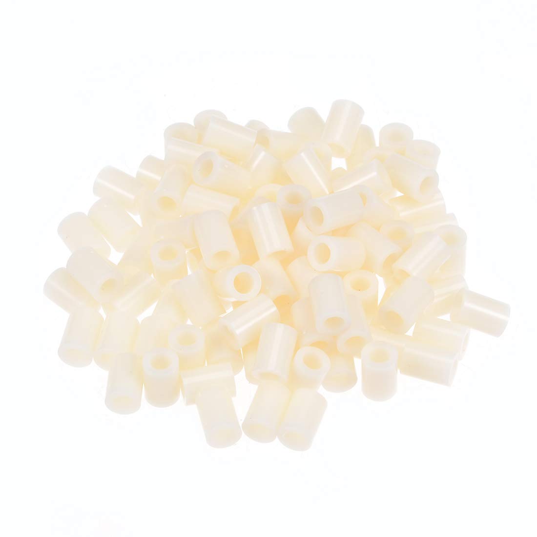 Sourcingmap Nylon Round Spacer Washer 4mm ID 7mm OD 10mm Length for M4 Screws Block White 100Pcs, for 3D Printer TV Wall Mount Outlet Pegboard Motorbike