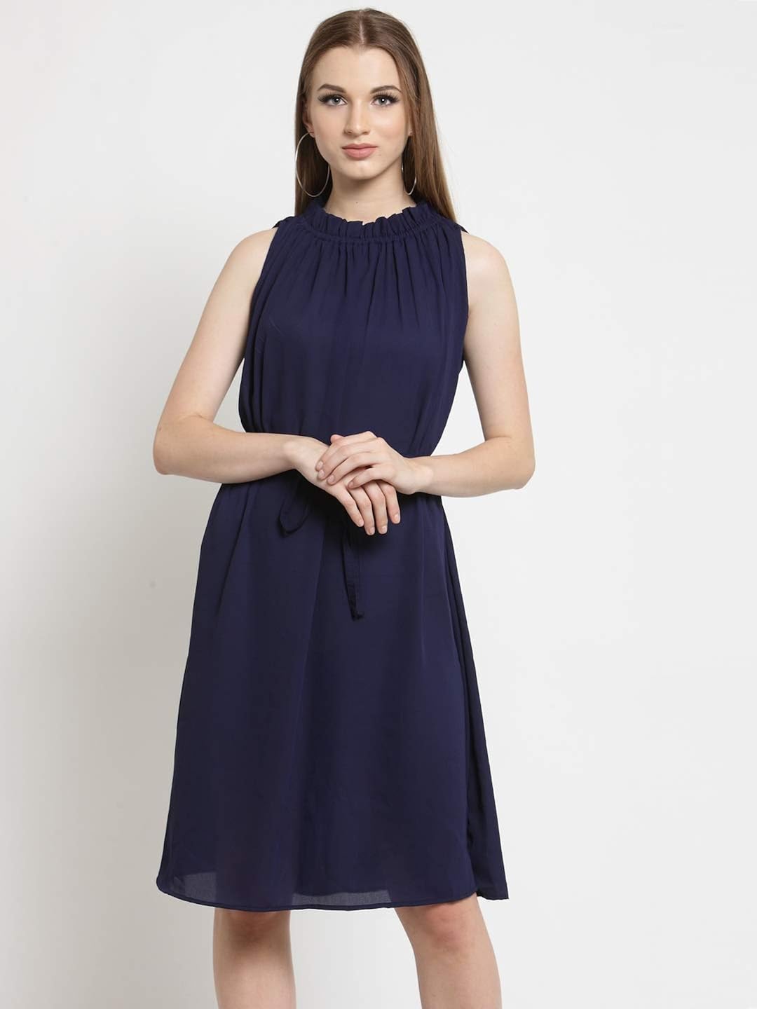 navy blue a line dress