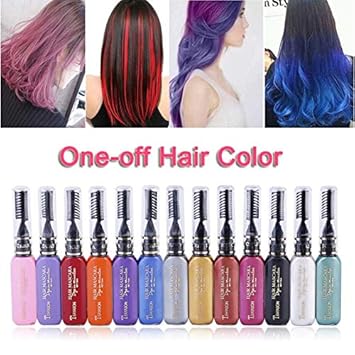Amazon Com 13 Colors One Off Hair Color Dye Temporary Non