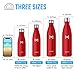 HOMPO Metal Water Bottle Stainless Steel - 26oz/ 750ml Vacuum Insulated Double Walled Thermos, Bpa Free Reusable Drinks Bottle Hot & Cold with Leak Proof lid for Kids, Hiking, Gym(Red)