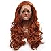 BESTUNG Fashion Glueless Copper Red Long Natural Wavy Free Part Lace Front Wigs Heat Resistant Synthetic Hair Wig for Women 24Inch (20 Inch, 20 Inch)