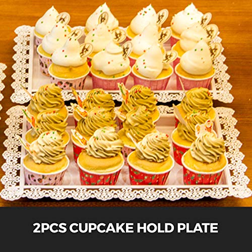 image for Happybuy Set of 6 Pieces Cake Stand 3 Tier Cupcake Holder with Pendant