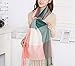 ENJOY-LIFE LONHEO Womens Fashion Long Shawl Winter Warm Lattice Scarf with a Barrette (Pink+Green)