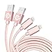 Lightning Cable, iPhone 6S Charger Rose Gold, 2 Pack 6.6 Feet F-color Long Braided Apple Certified Lightning to USB Cable for iPhone 6S 6 Plus 5 5S 5C SE 2016, iPad Air 3 Mini 4, iPad Pro Rose Pink 2M