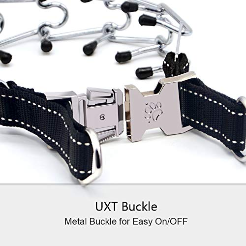 Wellbro Pit Bull German Shepherd Training Metal Gear Prong Pets Collar, with Quick Release Snap Buckle and Rubber Tips, Easy-On Plated Adjustable Training Dog Collar, 24" (Type 1) - Thumbnail 2
