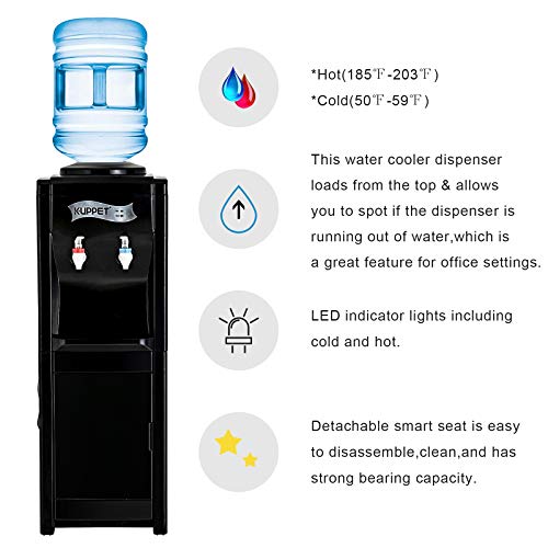 KUPPET Water Dispenser Top Loading Freestanding With Storage