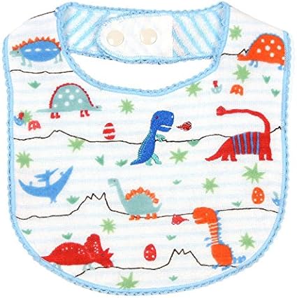 Amazon Co Jp 今治タオル きょうりゅう 片面ガーゼ ベビータオル Isso Ecco スタイ ブルー ホーム キッチン