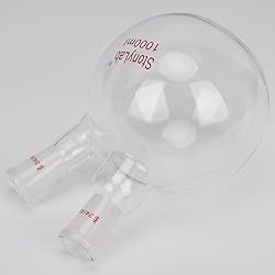 stonylab Flat Bottom Flask FBF, Heavy Wall 2-Neck
