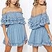 Women’s Off Shoulder Mini Short Dress, Ladies Boho Loose Floral Printed Ruffles Shift Short Sundress, Strapless Swing Dressesthumb 1