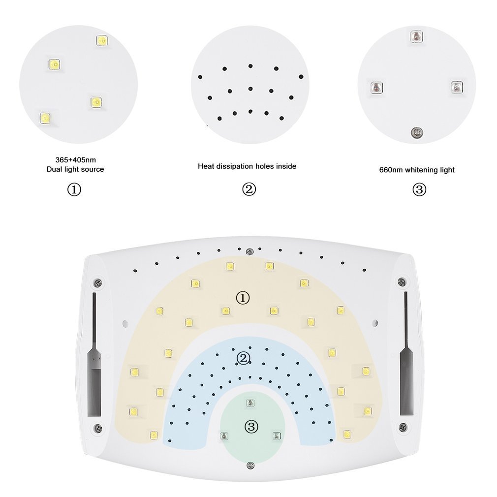 Lampada Unghie professionale 48W di U-KISS, Auto LCD 30s / 60s / 99s Modo a bassa temperatura portatile , per Smalti in Gel,in Automatico Sensore Lampada LED unghie