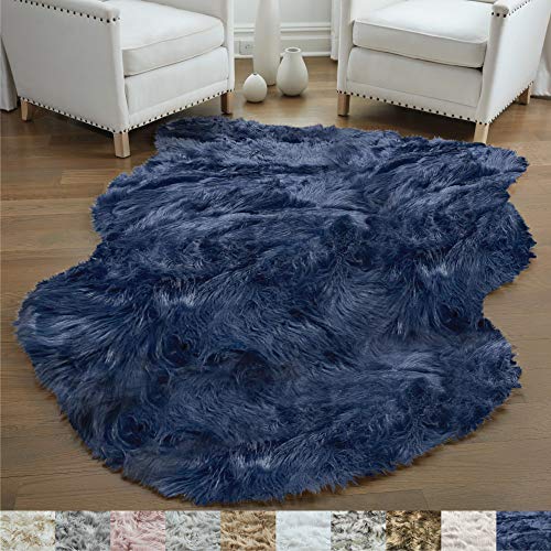 Gorilla Grip Original Premium Faux Sheepskin Fur Area Rug, 3x5, Softest, Luxurious Shag Carpet