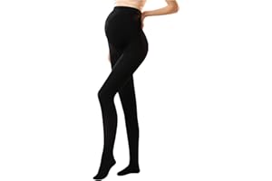 MakeMeChic Women's Maternity Tights Over The Belly Pregnancy Opaque Pantyhose
