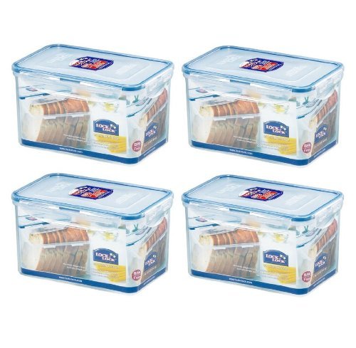 Lock & Lock Rectangular Food Container, w/ 100% Water Tight, Tall, HPL818, 7.9-Cup, 64-Oz by LockandLock