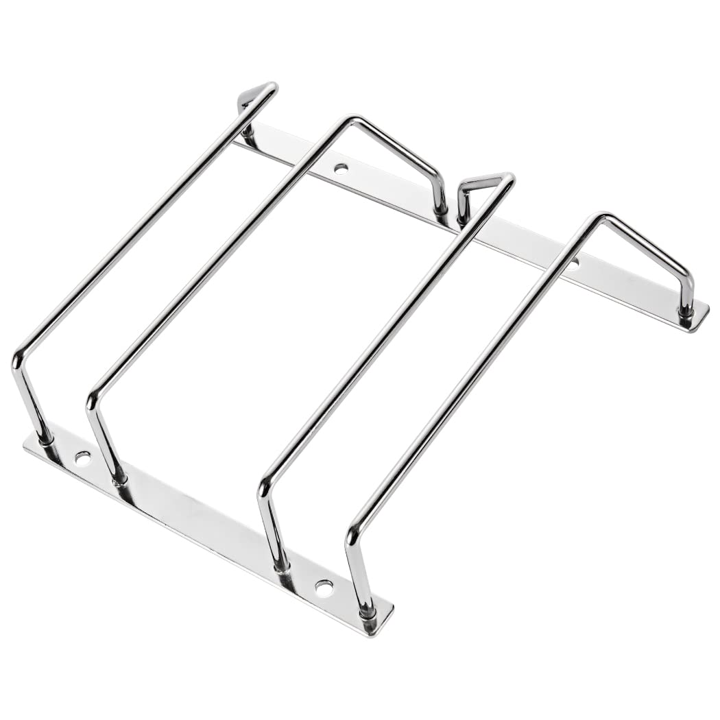 Dianoo 18cm Wine Glass Rack Under Cabinet, Wine Glass Holder, Hanging Stemware Rack, Metal Chrome Finish, 2 Rows