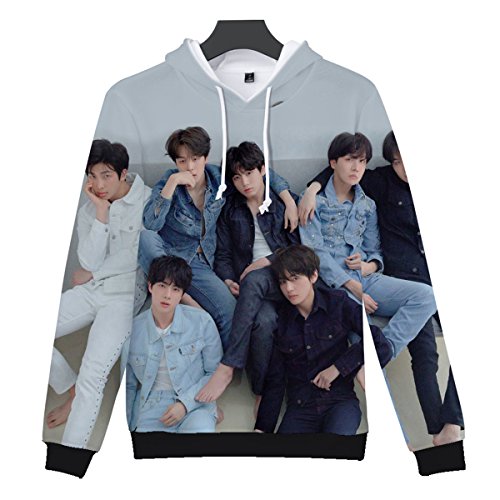 Unisex BTS Fans Hoodie 3D Print Love Yourself Pullover Kpop Concert Support  Sweatshirt