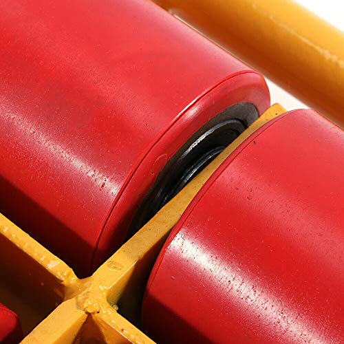 6T 4 Rollers Machinery Mover with 360°Rotation Wheel 13200 LB Industrial Dolly Skate Mover for Furniture Heavy Machinery (Yellow) - Thumbnail 4