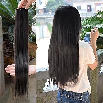 Generic Dark Brown Woman Straight Hair Wig Piece Korean