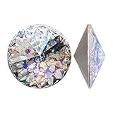 SWAROVSKI Crystal, 1122 Rivoli Chatons 14mm, 2 Pieces, Crystal White Patina F