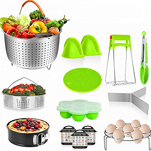 Instant Pot Accessories Set, 14 PCS Instant Pot Accessories Compatible with 6,8 Qt - Steamer Basket, Non-stick Spring form Pan, Egg Steamer Rack, Egg Bites Mold, Kitchen Tong etc - Thumbnail 6