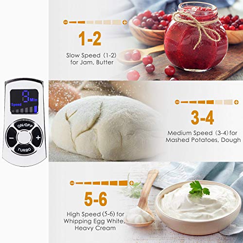 Hand Mixer Electric MOSAIC Kitchen Mixer 5 Stainless Steel Attachments with Turbo Function Included and Storage Base