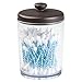 InterDesign Gina Bathroom Vanity Canister Jar for Cotton Balls, Swabs, Cosmetic Pads - Clear/Bronze