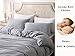 PURE ERA Jersey Knit Duvet Cover Set 100% T-Shirt Heather Cotton Super Soft Comfy Classic Striped Design, with Zipper Closure, Grey & White Pintripe, Queen