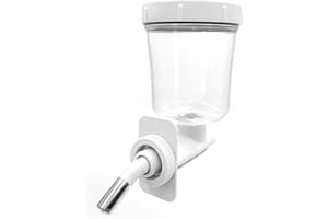 KindTail Pawdle - No-Drip Dog Crate Water Bottle - Top-Fill Pet Water Dispenser - BPA Free with Stainless Steel Nozzle - Easy-to-Use with Most Crates & Playpens - 7 x 6 x 4 in - 16oz Capacity - White