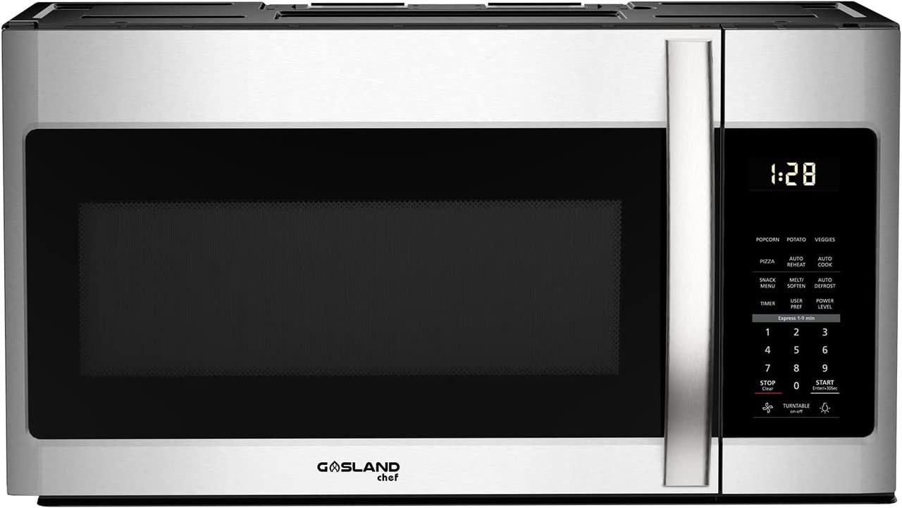 GASLAND 1.9 Cu. Ft. 30 Inch OTR1902S Over the Range Microwave Oven, Over the Stove Microwave, 1000 Watts, 400 CFM Exhaust Fan and LED Light, 13.5