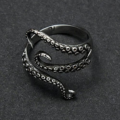 Vintage Titanium Steel Octopus Sea Monster Squid Kraken Punk Antique Ring Retro By PaPa's Bubble