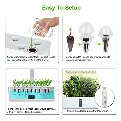 Hydroponics Growing System, 9 Pods Hydroponic Indoor Herb Garden with