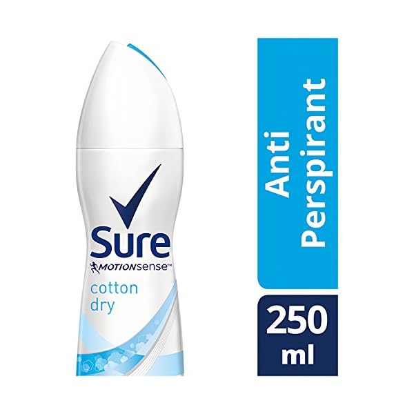 Sure-Women-Cotton-Dry-Anti-Perspirant-Deodorant-250ml Sure Men Quantum Dry 48h fresh and dry protection Anti-perspirant Aerosol MotionSense technology deodorant 250 ml