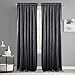 NICETOWN Grey Luxury Velvet Curtain Panels 96 inches Long 2 Panels, Home Decoration Blackout Window Treatments for Living Room/Bedroom/Home Theatre, 52 x 96