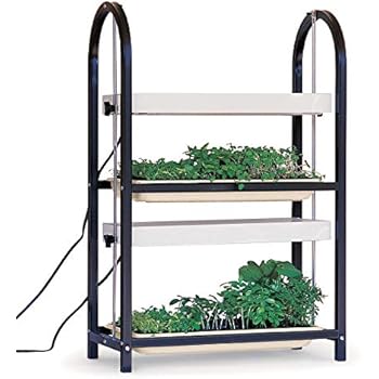 Burpee Home Professional Two Tier Grow Light | Two Wide Spectrum Bulbs | For Indoor Growing and Seed Starting