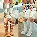 VWU 6 Pairs Baby Girls Boys Cartoon Knee High Stockings Tube Socks 0-1 Year Animal Socks Animals Baby Boys Baby Girls Infant Toddler Socks Cute Long Socks Warm Socks with Grips Pink Bear Cat Fox Cute