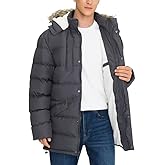 Rejork Men's Long Winter Coats Warm Water Resistant Puffy Hooded Windbreaker Insulated Thicken Jackets with Hood