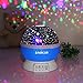 LOBKIN Musical Night Light Constellation Night Light Projector Lamp 360 Degree Rotating 3 Mode Romantic Cosmos Star Sky Moon Bedroom Light for Children,Baby Bedroom,Christmas Gifts,Blue