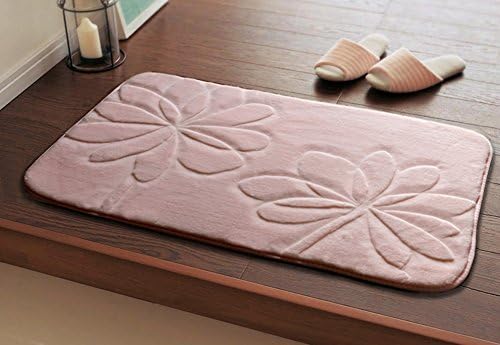 HAPLOVE Soft Non Slip Absorbent Bath Rugs,Memory Foam Bath Mats-dandelion