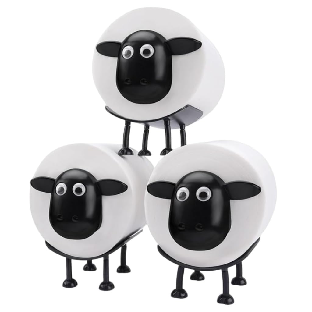 Photo 1 of 3-Pack Sheep Toilet Roll Holder, Cute Standing Bedroom Bathroom Living Room Office Decor, OPP Packaging Toilet Paper Storage