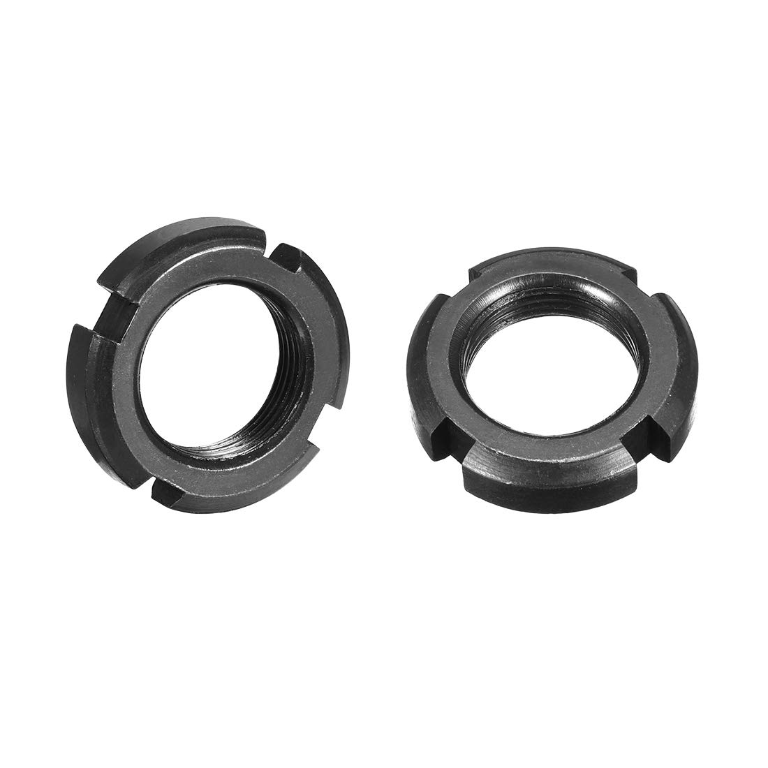 uxcell M24x1.5mm Fine Pitch Thread Retaining Four-Slot Slotted Round Nuts, 2 Pcs