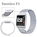 For Fitbit Ionic Bands, Maledan Stainless Steel Milanese Loop Metal Replacement Accessories Bracelet Strap with Magnet Closure for Fitbit Ionic, Silver Small