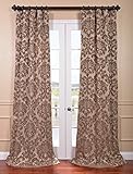 HPD Half Price Drapes JQCH-201266-96 Astoria Faux Silk Jacquard Curtain 50 X 96 Taupe & Mushroom