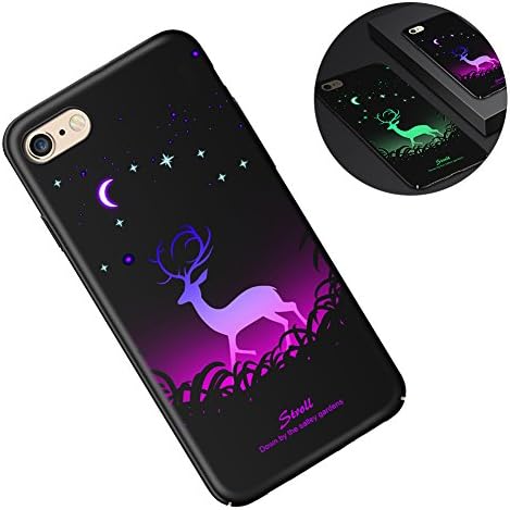 iPhone 6S Case, iPhone 6S Black Cover, iPhone 6 Case, Aeeque Ultra [Thin Slim] Luminous Phone Cases Noctilucent Bumper Soft TPU Silicone Rubber Anti Shock Protective Case for iPhone 6/ 6S, Stroll Deer