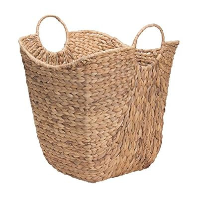 Household Essentials ML-4002 Tall Water Hyacinth Wicker Basket with Handles | Natural, Brown, Natural 51HC%2B2b3RxL
