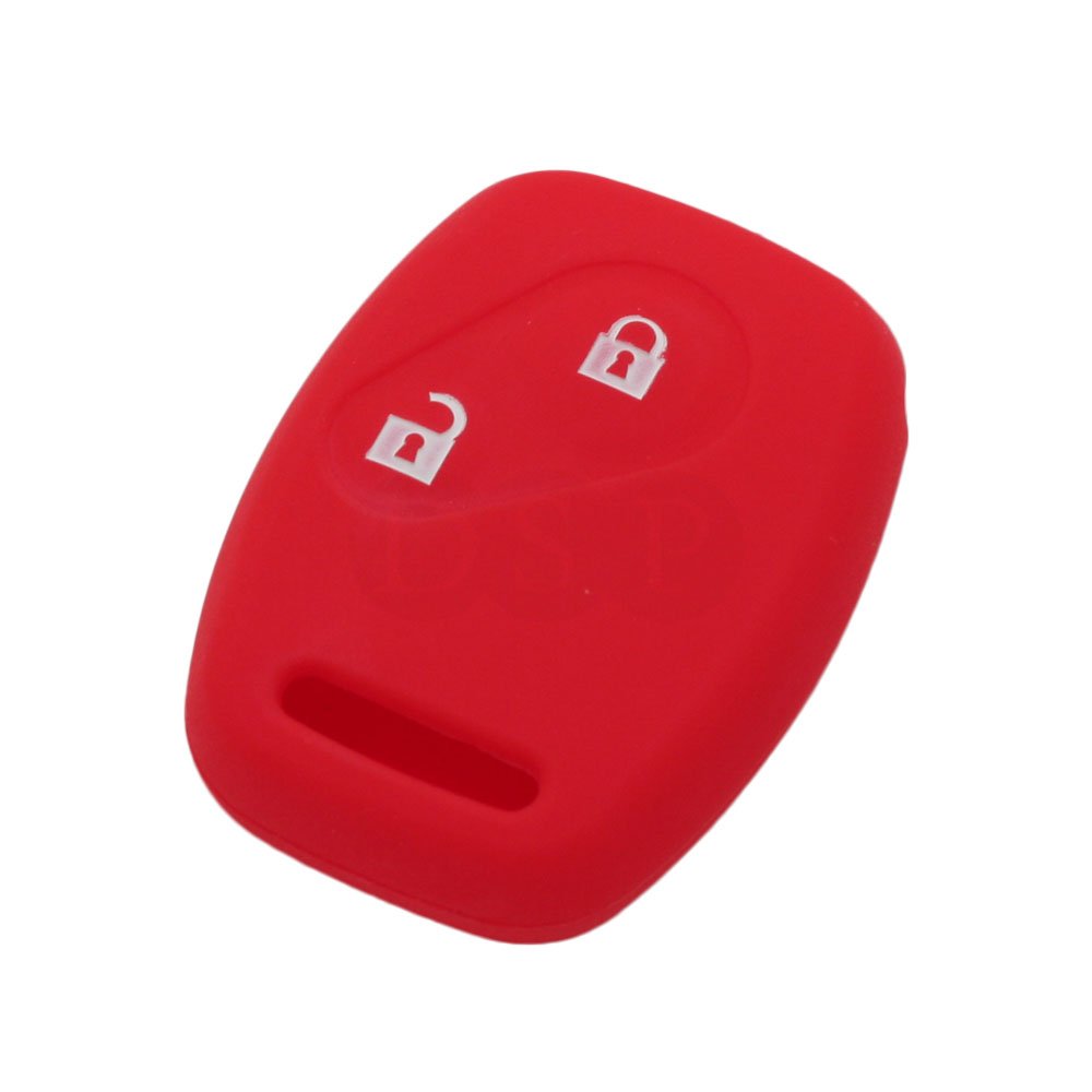 BROVACS Silicone Cover Protector Case Holder Skin Jacket Compatible with HONDA 2 Button Remote Key Fob CV9200 Red