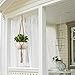 47 Inch Macrame Plant Hanger, 2PCS Indoor Outdoor Hanging Planter Net Basket Jute Rope with Beads for Succulents, Cacti, Herbs, Small Plants (Classic Jute)
