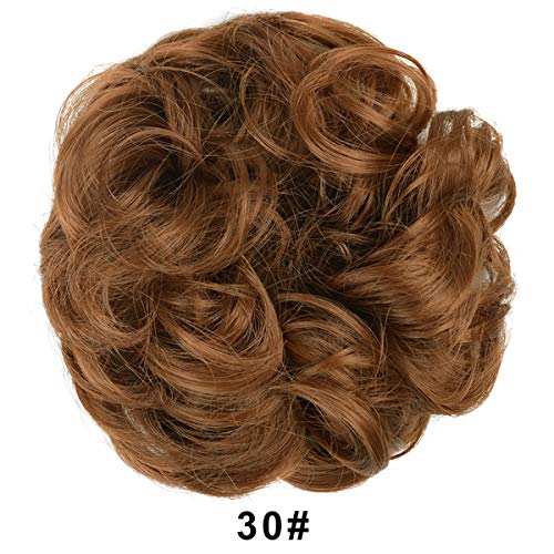 BARSDAR Messy Hair Bun Extensions Hairpiece for Women Updo Scrunchie Hair Piece (30# Light Auburn)